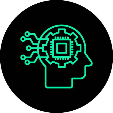 ai yapay zeka simgesi, vektör illüstrasyonu