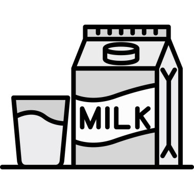 süt ve yoğurt vektör çizimi