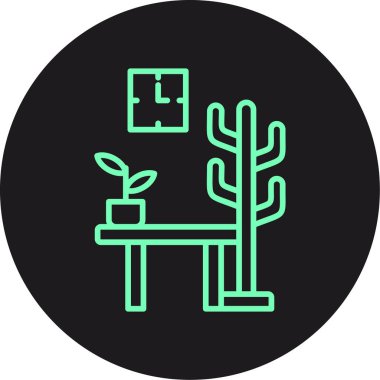 Kaktüs simgesi vektör illüstrasyonu