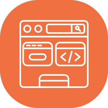 Tarayıcı. Web simgesi basit illüstrasyon