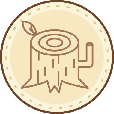 Bir ağaç simgesinin vektör illüstrasyonu