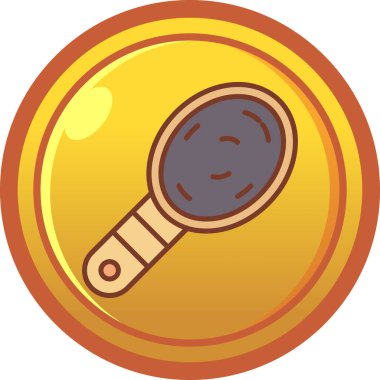 Büyüteç simge vektör illüstrasyon tasarımlı altın sikke