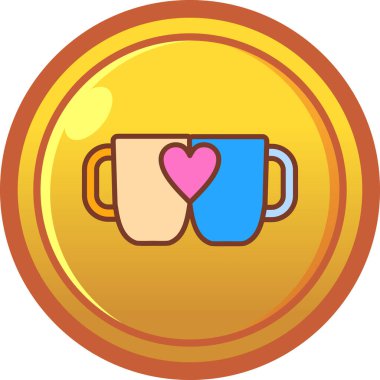 Kahve fincanı ikon vektörü. Beyaz arka planda izole edilmiş kahve fincanının çizgi film çizimi