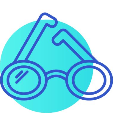 Yuvarlak çerçeveli mavi cam bir simgenin vektör çizimi