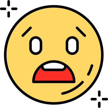 şok ifade simgesi vektörü, illüstrasyon