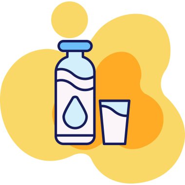 Şişe içecek ikonu doldurulmuş - taslak biçiminde