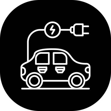 Vektör illüstrasyonu, elektrikli araba simgesi