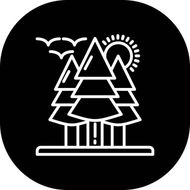 Orman Vektörü Şekil Simgesi Tasarımı