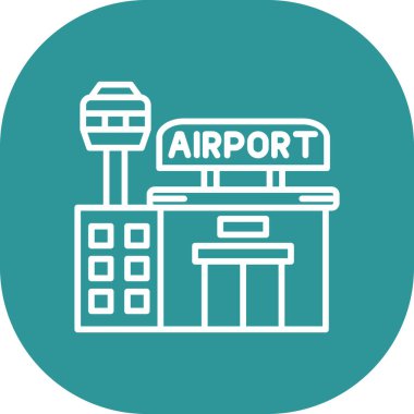 Havaalanı simgesi, vektör illüstrasyonu