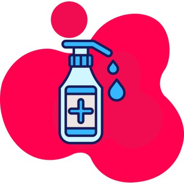 Antibakteriyel şişe simgesi, vektör illüstrasyonu