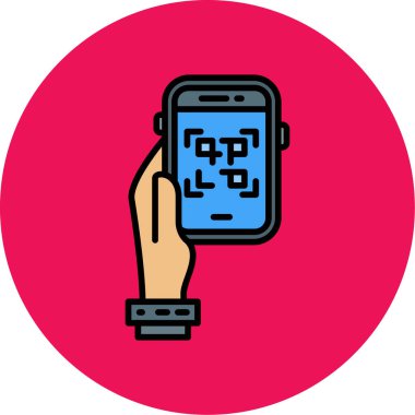 qr kod simgesi, vektör illüstrasyonlu akıllı telefon