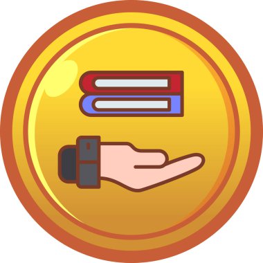 Bir parmak simgesi ile bozuk para, düz stil