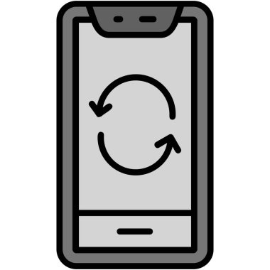 Hareket eden telefon simgesi, anahat stili