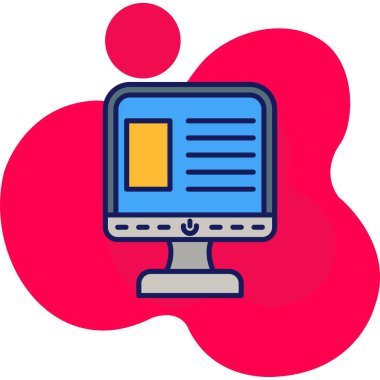 Bilgisayar monitörü. Basit resimleme