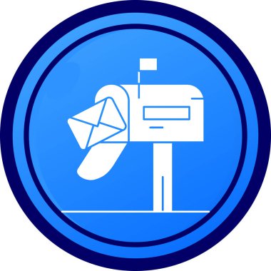 Bir posta kutusu simgesinin vektör illüstrasyonu