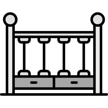 oyun alanı salıncak taslak vektörü. Çocuklar sallanıyor