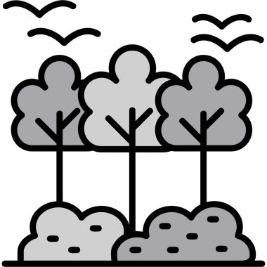 Ağaçlar. Web simgesi basit illüstrasyon