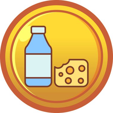 Çemberde peynirli bir şişe süt