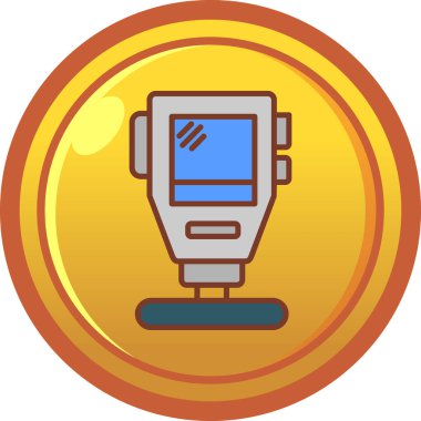 elektronik para sikkesi simgesi, vektör illüstrasyonu