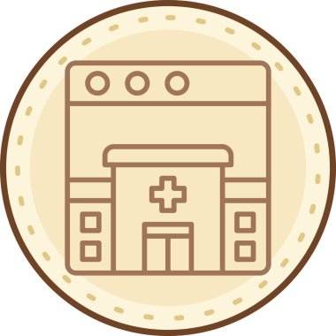 Hastane web simgesi, basit illüstrasyon