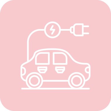 Elektrikli araba simgesi vektör illüstrasyonu