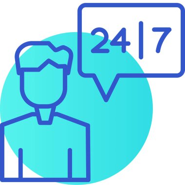 Müşteri servisi. Web simgesi basit illüstrasyon