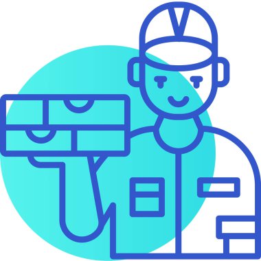 işçi simgesi, vektör illüstrasyonu basit tasarım