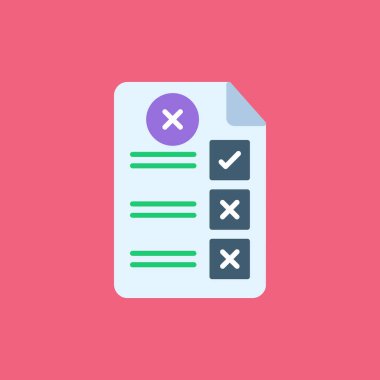 Kontrol listesi simgesi. Web için kontrol listesi vektör simgesinin düz çizimi