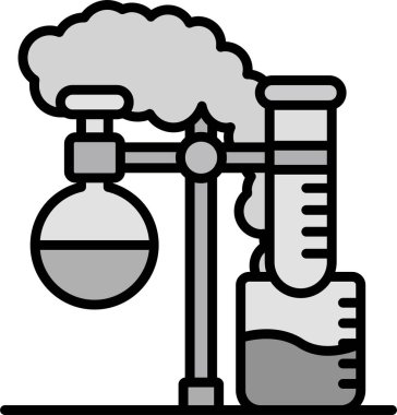Kimyasal matara laboratuvar simgesi ana hatları biçiminde