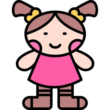 sevimli küçük kız karakter