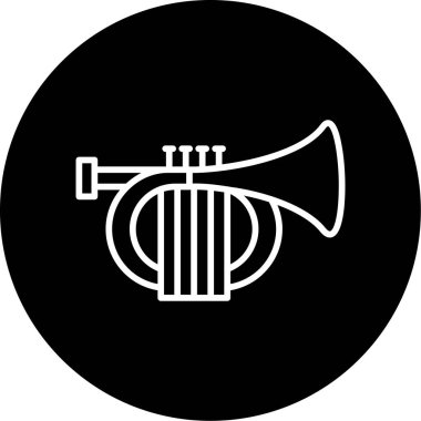 Trompet. Web simgesi basit illüstrasyon