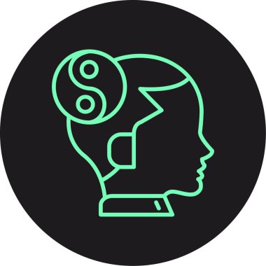 Yin Yang simgesi, vektör çizimi basit tasarım