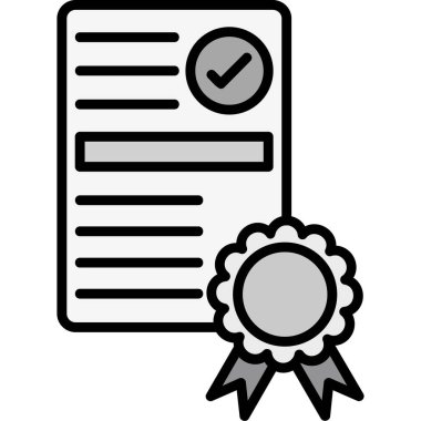 diploma sertifika vektör çizgisi simgesi