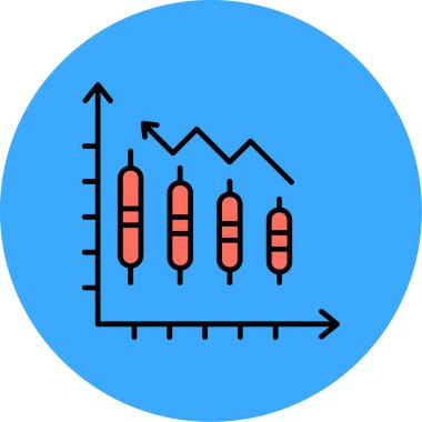 veri analizi renk ikonu vektör illüstrasyonu