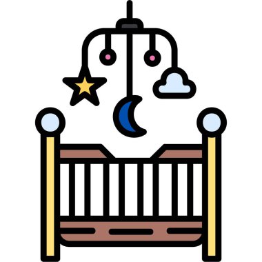 Bebek beşiği renk ana hatları vektörü