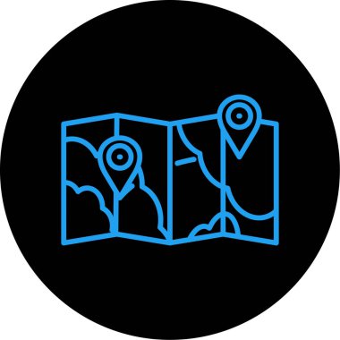 harita simgesi vektör illüstrasyonu