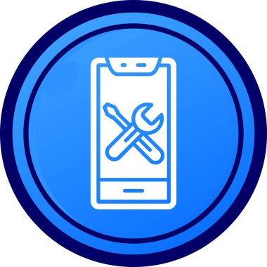 Telefon tamircisi. Web simgesi basit tasarım