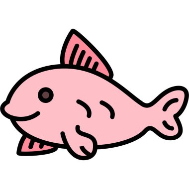 balık simgesi vektör illüstrasyonu