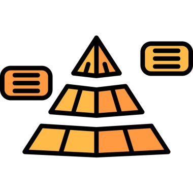 piramit simgesi renk ana hatları vektörü