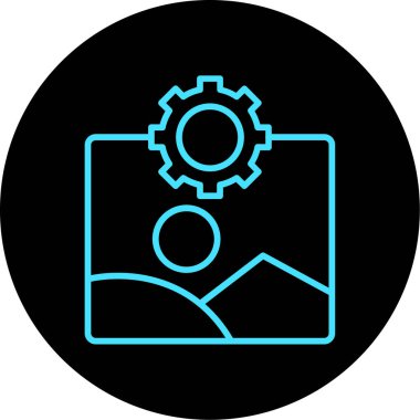 Vites düz vektör yuvarlak simge