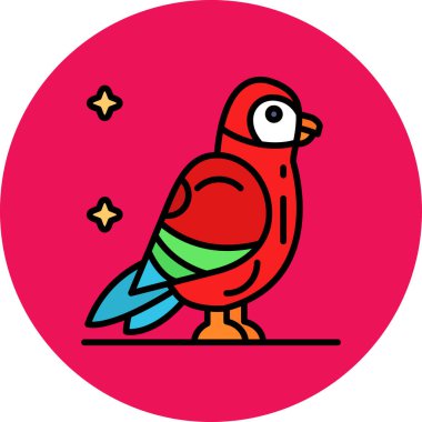 papağan simgesi vektör illüstrasyonu