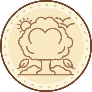 Ağaç simgesinin vektör illüstrasyonu