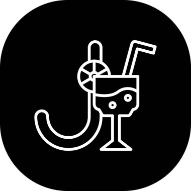 vektör kokteyl simgesi, basit ve modern illüstrasyon