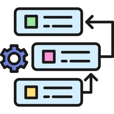 veri analizi renk ikonu vektörü. Veri yönetimi işareti. izole edilmiş sembol çizimi