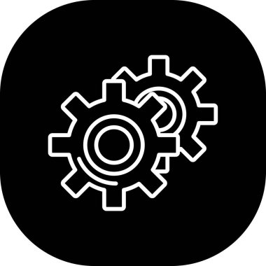 dişli vektör glyph düz simge tasarımı