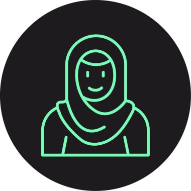 Vektör Müslüman kadın simgesi, vektör illüstrasyonu