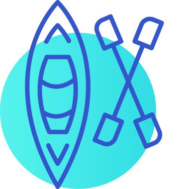 Kano kano ikonu. Web için kano vektör simgelerinin özet çizimi