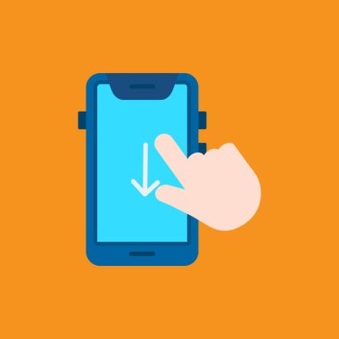 Üzerinde el işareti olan bir cep telefonu. vektör.