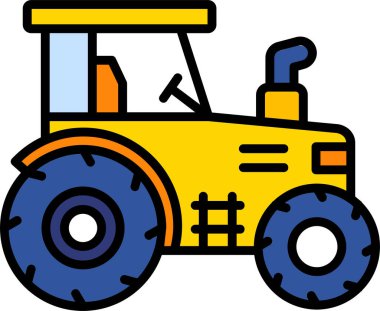 Traktör simgesi, vektör illüstrasyonu