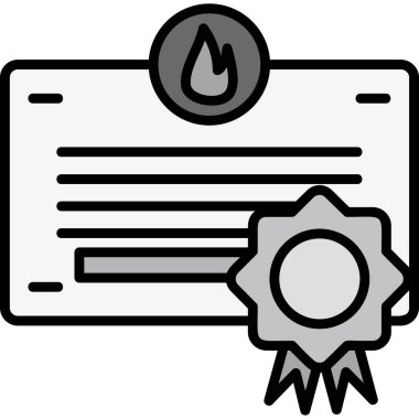 Sertifika diploma simgesi ana hat biçiminde